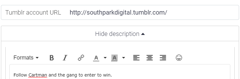 Create Tumblr Contest Page to get 1000 followers on tumblr
