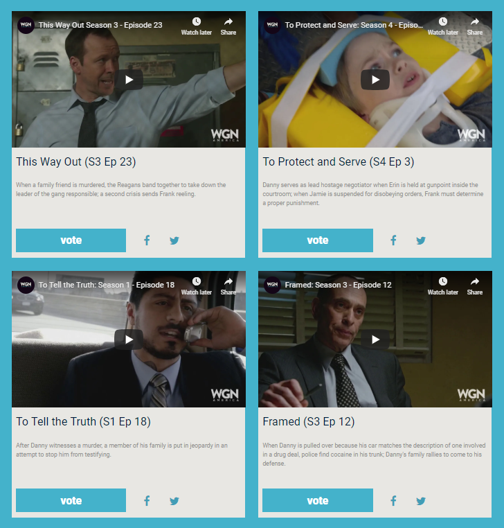 How the blue bloods rewards fuel video voting contest looked