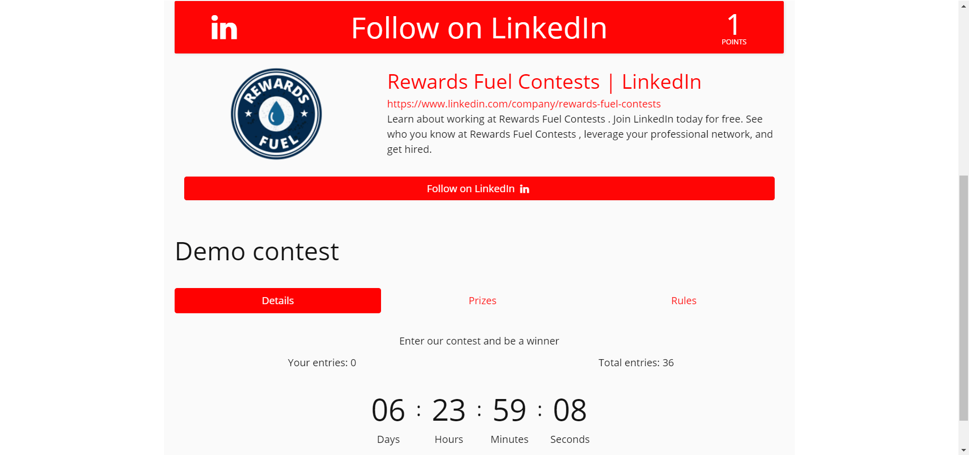 Linkedin Login - Create promotions and contests